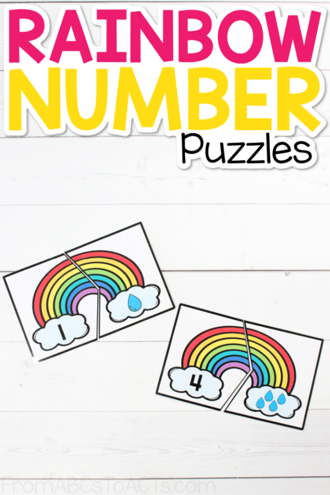 Work on counting, number recognition, and more this spring with these printable rainbow number puzzles!  Perfect for review or for introducing your toddlers or preschoolers to numbers and counting for the first time!