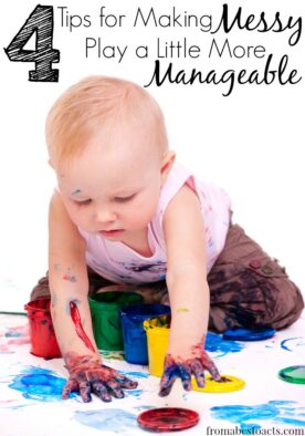 Messy play doesn't have to mean an all afternoon cleaning job for mom! Follow these tips to make those educational sensory experiences a little more manageable!