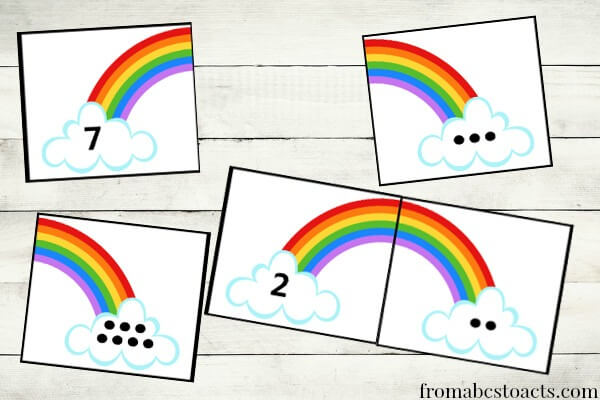 printable rainbow number puzzles