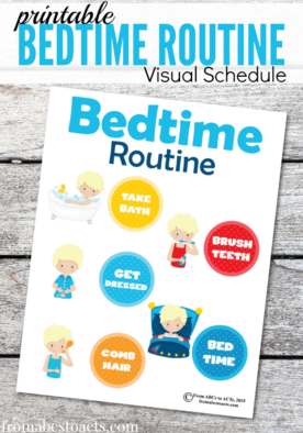 bedtime routine visual schedule
