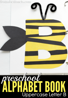 preschool alphabet book - uppercase letter b