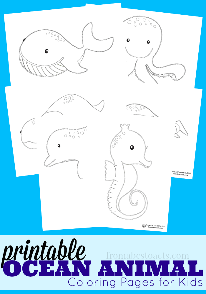 Summer is finally here! Whether you're planning a family trip to the beach or an ocean themed unit study, your kids are going to love these ocean animal coloring pages!