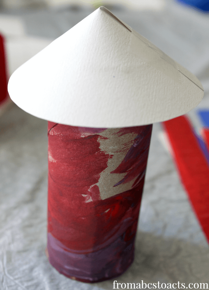 red white and blue rocket craft for preschoolers