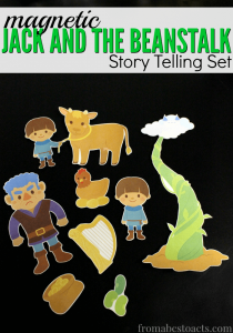 Work on reading comprehension skills with this printable, magnetic Jack and the Beanstalk storytelling set!