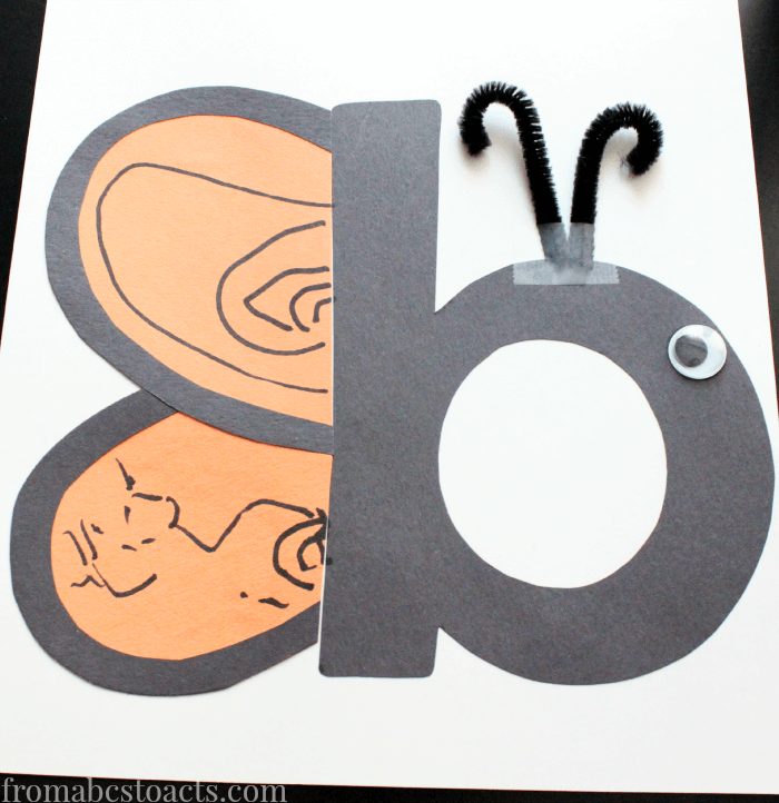 Learning the alphabet can be a lot of fun when you add in a few adorable letter crafts! This letter b butterfly is a great place to start!