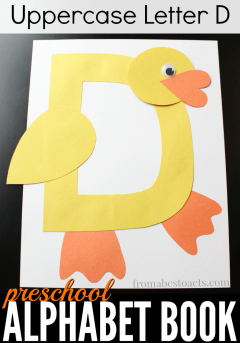 Teach your preschooler all about the letter D with this adorable letter D duck craft! Perfect for an alphabet book!