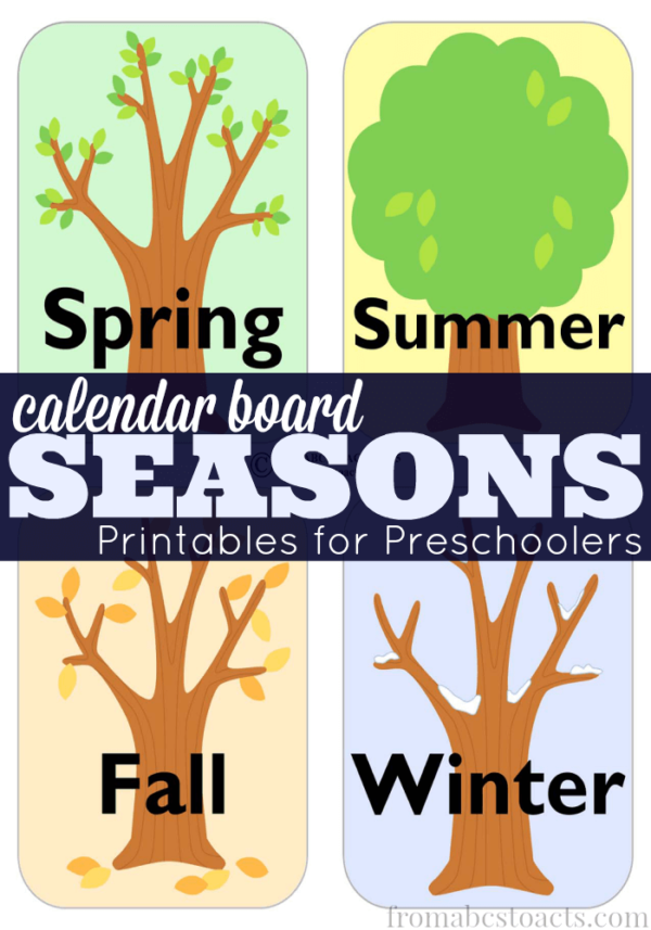 Preschool Calendar Board Season Printables From ABCs to ACTs