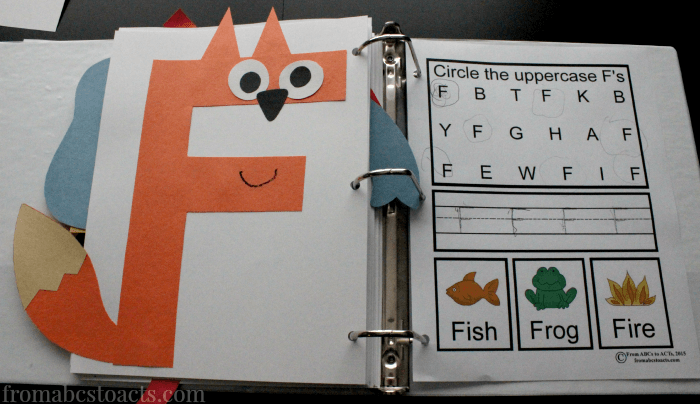Alphabet Book for Preschoolers - Uppercase Letter F Fox Craft