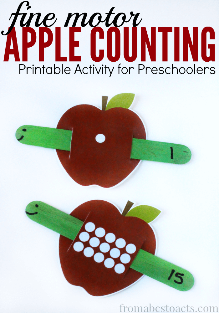 What could possibly be more fun than adding a few worms to your apples?! Well, if you're a preschooler that is :) These fine motor counting apples are the perfect way to get your little ones ready for fall!