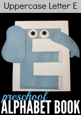 This uppercase letter E elephant craft is not only adorable and super easy to make, but is the perfect way to start practicing scissor skills with your child as it is a lot of straight lines!