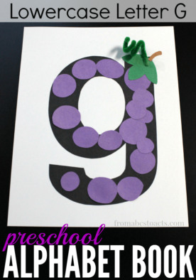 What begins with the letter G? Grapes of course! This lowercase letter G craft for preschoolers is a great way to practice!