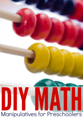 Math manipulatives are a lot of fun but they can make quite a dent in your budget when you buy them all at the store! Save yourself a little bit of money and make a few DIY manipulatives of your own!