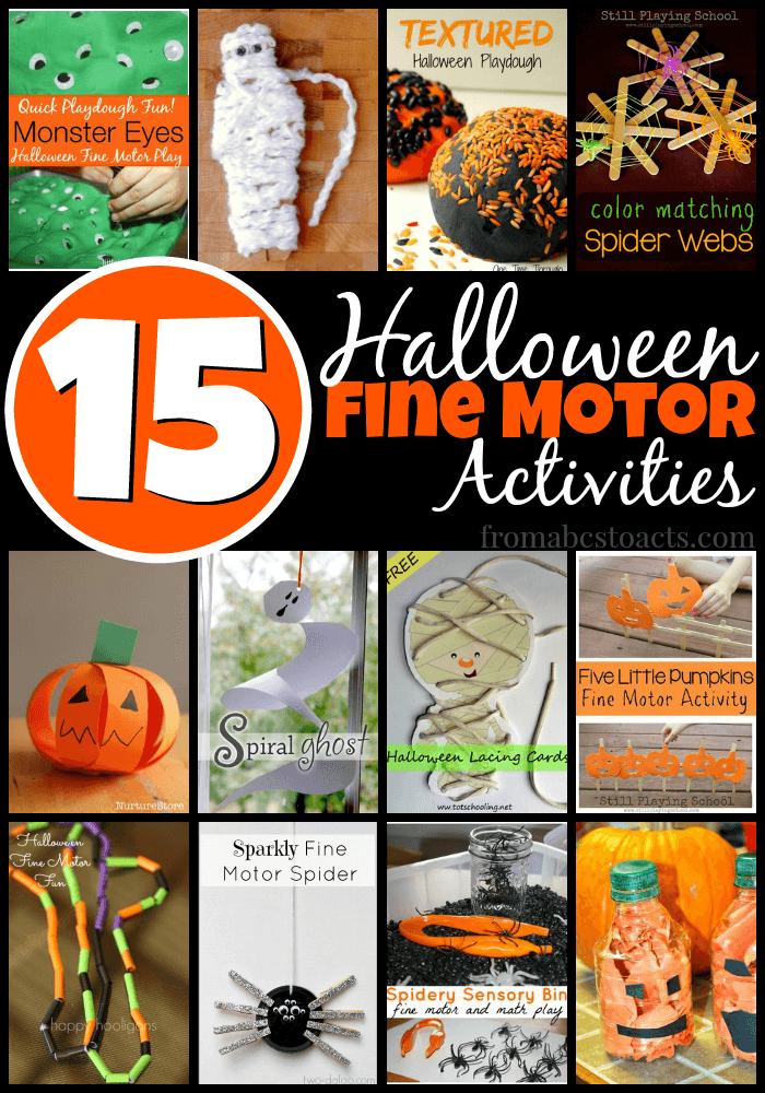 Practice strengthening those small motor muscles with these 15 Halloween fine motor activities that are a little bit spooky and a whole lot of fun!