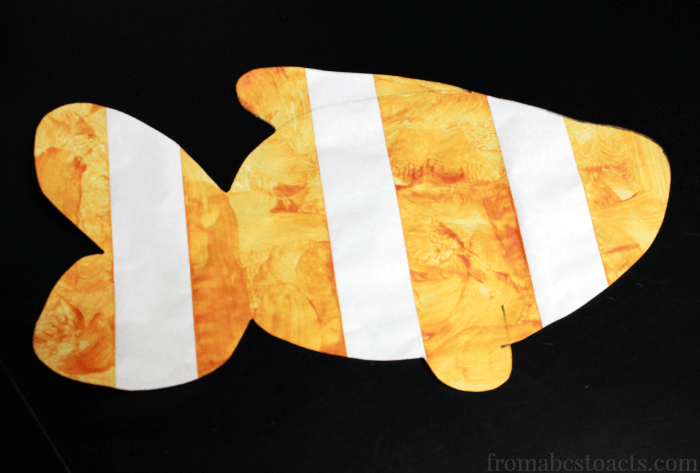 Tape Resist Clown Fish Painting Craft for Kids