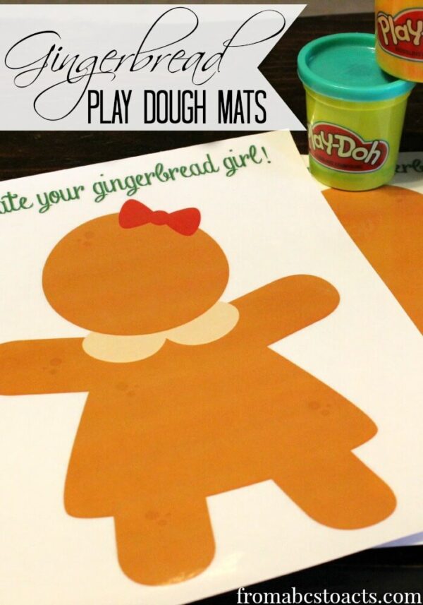 Printable Gingerbread Play Dough Mats - From ABCs to ACTs