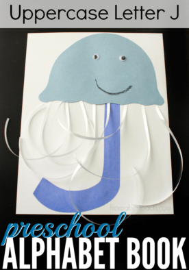 Add the uppercase letter J to your preschool alphabet book with this adorable construction paper jellyfish craft!