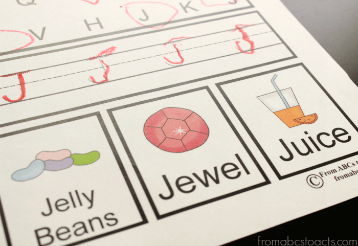 Preschool Printables - Uppercase Letter J