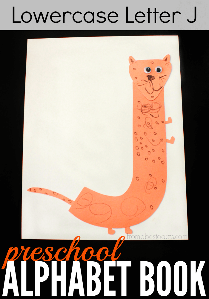 Create your own alphabet book with your preschooler! Perfect for homeschoolers and preschool classrooms! Up this week, the lowercase letter J!