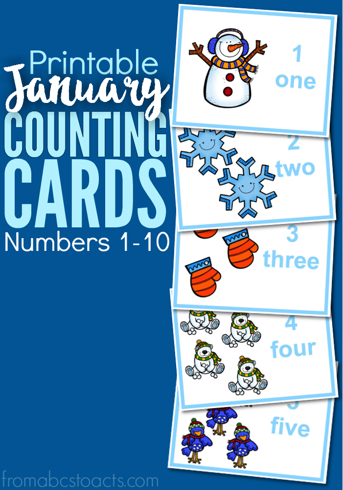 These winter counting cards are perfect for January and a great way to practice counting skills with your preschooler!
