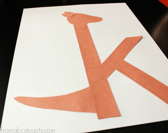 Letter K Kangaroo Craft - Preschool Alphhabet Book