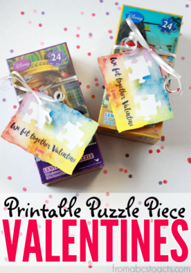 Going candy free this Valentine's Day? These printable puzzle themed valentines are a whole lot healthier and just as much fun!