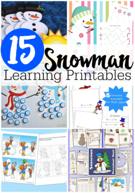 A lack of snow this winter doesn't have to stop you from enjoying the winter weather and building a snowman or two! With these 15 snowman learning printables, you and your preschooler will have enough winter themed fun to keep you busy all season long!
