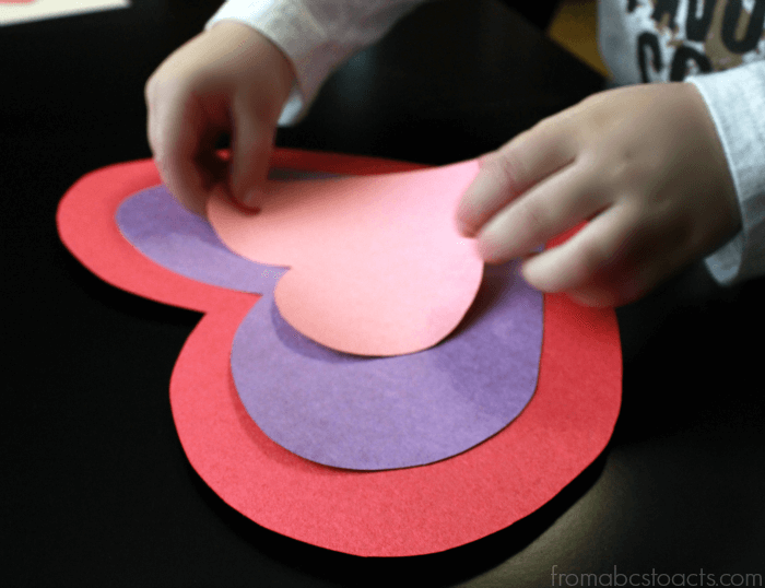 Valentine Craft for Preschoolers - Heart Size Sequencing