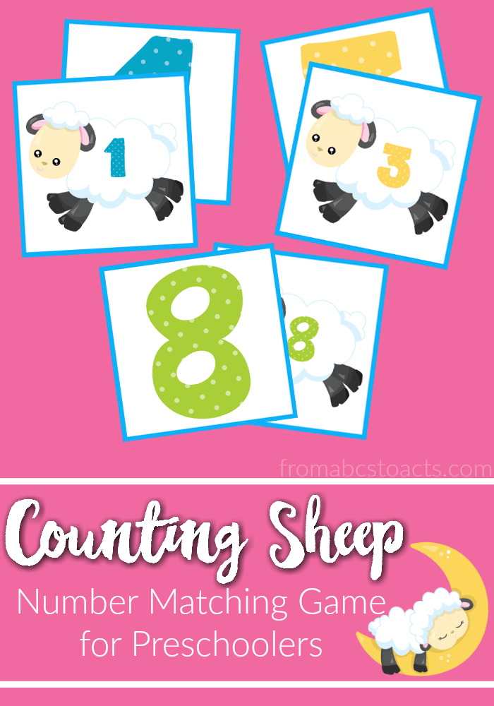 Practice number recognition with this free printable counting sheep number matching game for preschoolers!