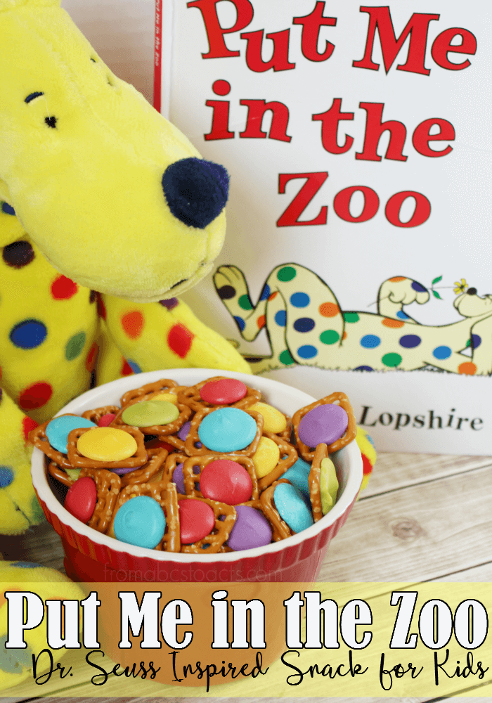 Celebrate Dr. Seuss' birthday with this fun and colorful Put Me in the Zoo inspired snack for kids!
