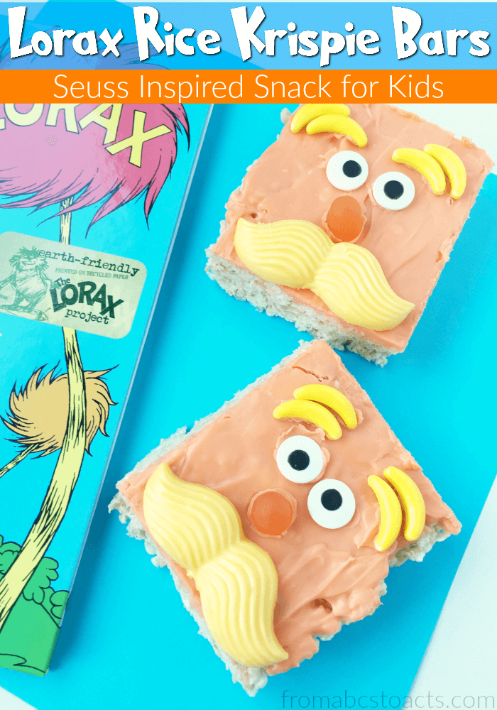 Celebrate Dr. Seuss' birthday in style with these adorable (and delicious!) Lorax inspired rice krispie treats!
