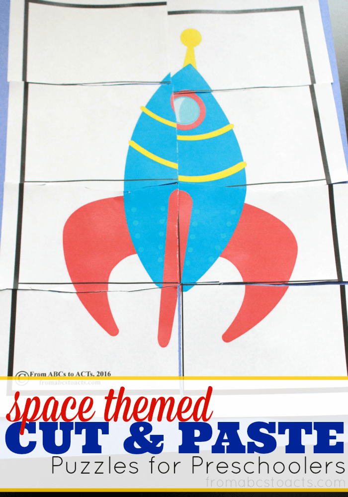 Work on fine motor and scissor skills while creating a few fun space themed puzzles!