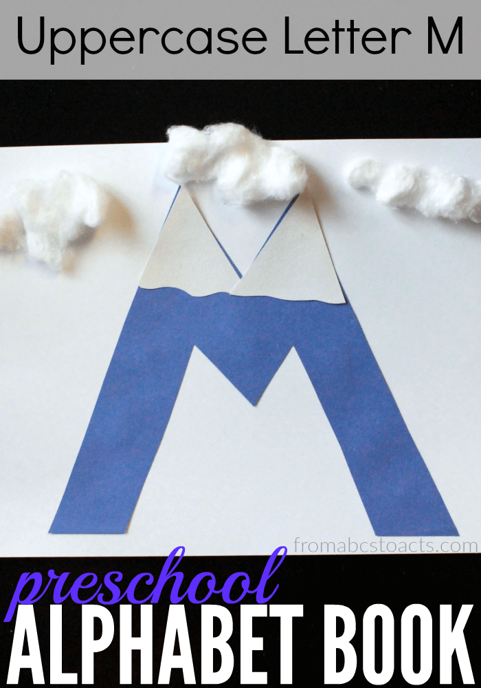 Learn the letters of the alphabet with crafts! This uppercase letter M mountain is perfect for preschoolers and so much fun to make!