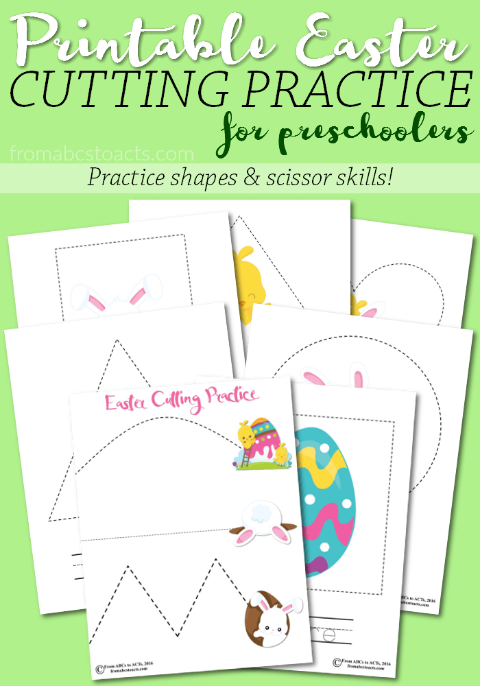 Learning how to properly use a pair of scissors is an essential stepping stone towards learning to write for preschoolers. These printable Easter cutting practice pages are perfect for working on those, sometimes tricky, scissor skills!