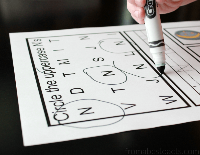 Printable Alphabet Pages for Preschoolers Uppercase Letter N