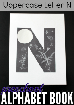 Teach your preschooler the letters of the alphabet by making your own alphabet book! This uppercase letter N night craft is the perfect addition!