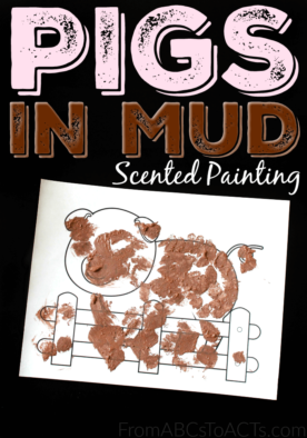 Who said muddy pigs have to smell bad?! Create your own cinnamon scented piggy painting with your preschooler and add a little fun to your farm theme unit!