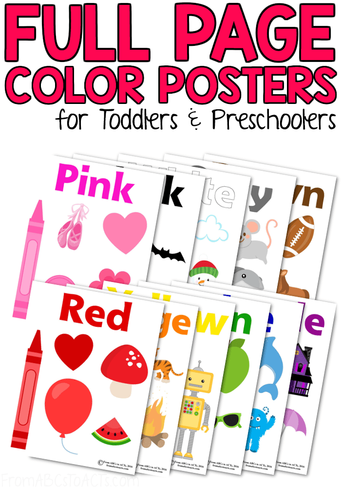 Color Posters For Toddlers And Preschoolers From ABCs To ACTs