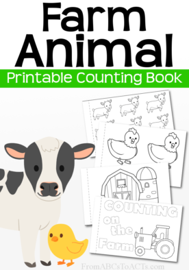 Practice both early math and early literacy skills with your toddler or preschooler and this free printable farm animal counting book!