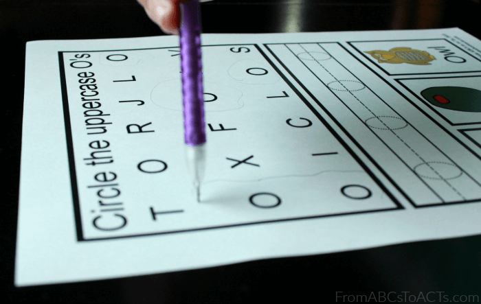 Interactive Alphabet Uppercase Letter O Page
