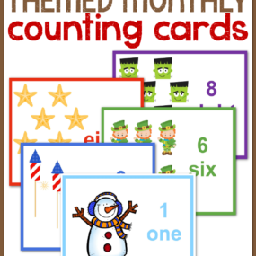 Count your way through the year with these fun themed counting cards for toddlers and preschoolers!