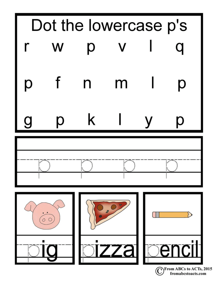 Preschool Alphabet Book Lowercase Letter P From ABCs To ACTs