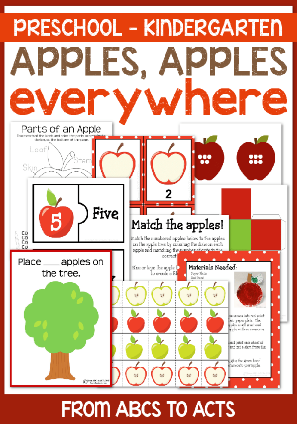 Fall is in the air and apple season is just around the corner! This apple themed pack is a great way to celebrate fall with 90+ pages of resources and activities that are perfect for preschoolers and kindergartners!