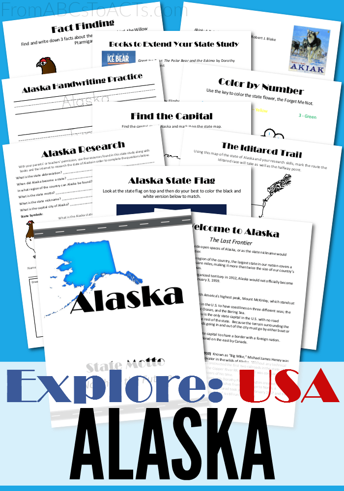 Let your elementary student explore the last frontier with this printable Alaska state study pack!