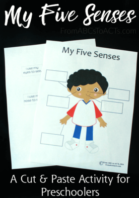 Preschoolers are already curious about their bodies and the world around them. Let them learn and explore this big world by introducing a 5 senses theme unit with this free printable cut and paste activity!