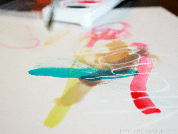 Watercolor Mystery Name Painting for Preschoolers