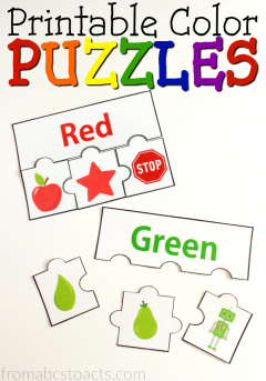 Working on colors with your toddler or preschooler? They're going to love practicing with these fun, printable color puzzles!