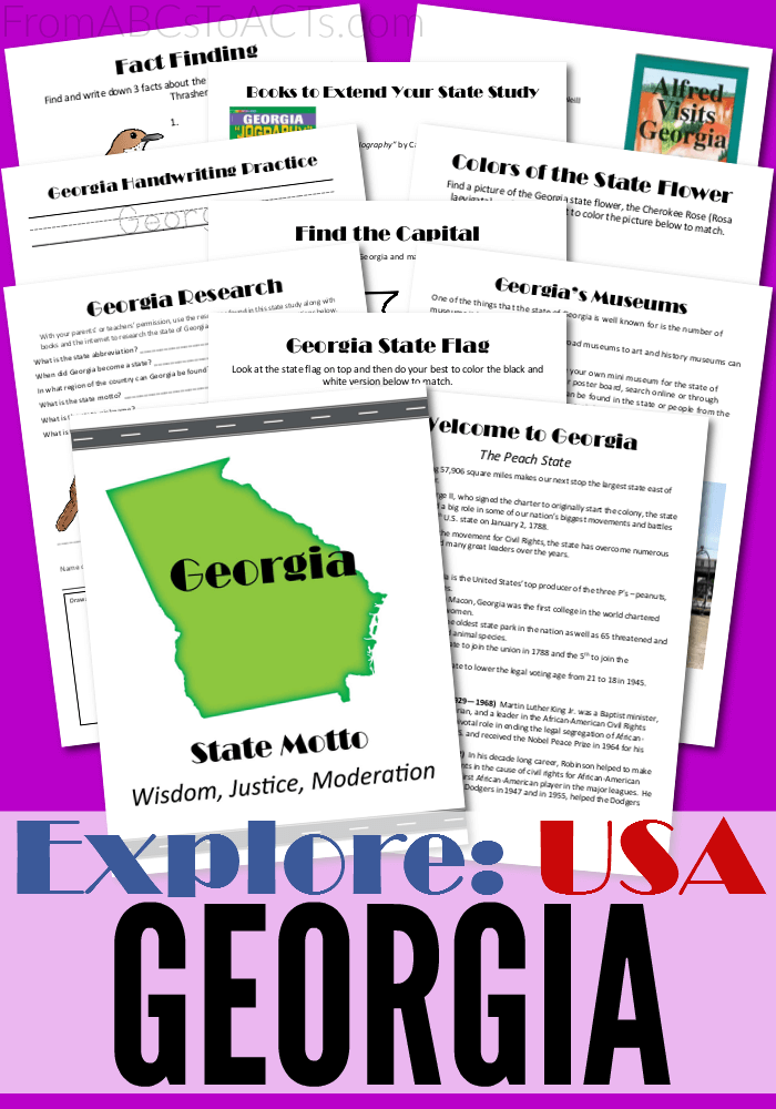 From peaches to Jackie Robinson, this week's free printable state study is packed with all kinds of fun facts and activities! Get ready to explore Georgia!