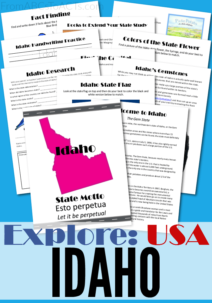 Did you know that you could find gemstones in Idaho? You sure can! Check out this week's printable state study pack to find out what other cool things this state has to offer!
