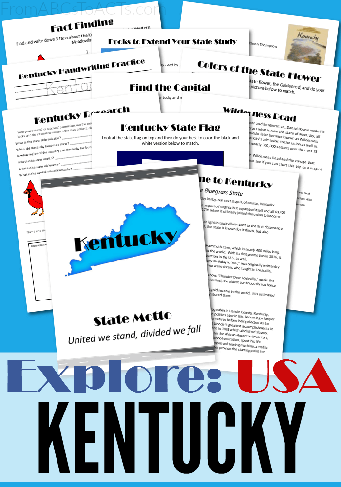 Ready to start exploring the Bluegrass State? That's just what we're doing with this week's printable state unit study!