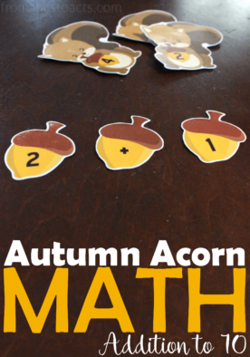 Introduce basic addition facts this fall with these fun Autumn acorn math matching printables!